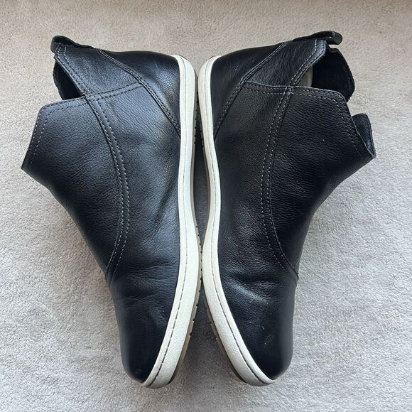 Taos Bootsie Black Leather Ankle Boot Women 8 High-Top Sneaker Zipper Athleisure - Picture 6 of 15